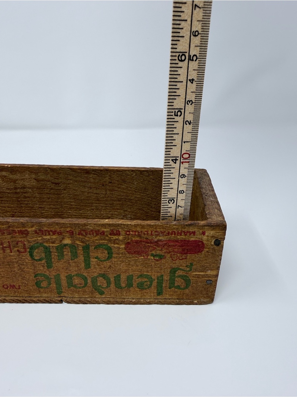 Vintage Glendale Club Cheese Food Wooden Box Crate Rustic Farmhouse Decor - Picture 5 of 9